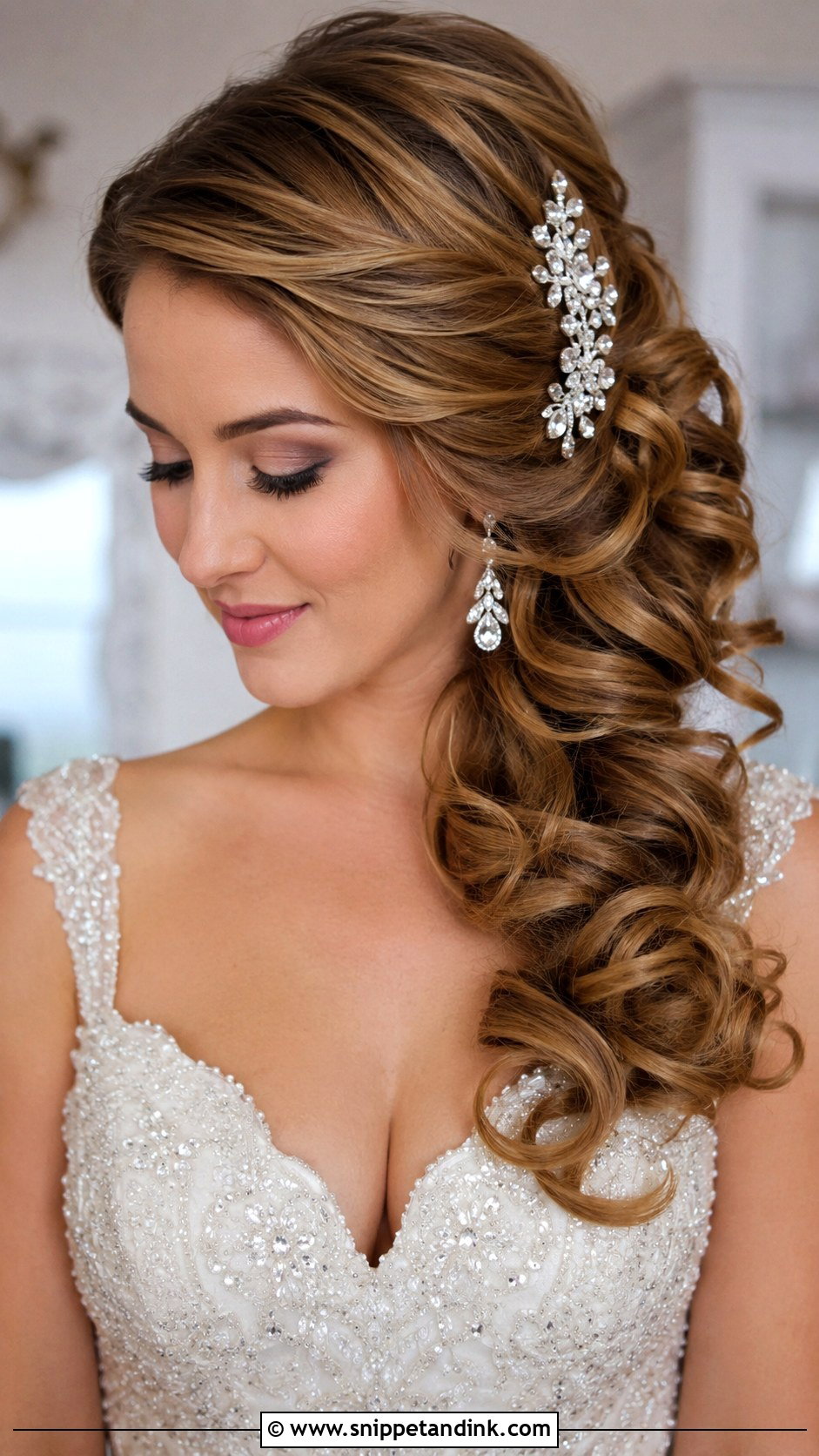 Side Swept Curls - Snippet and Ink - 25 Summer Wedding Hairstyles