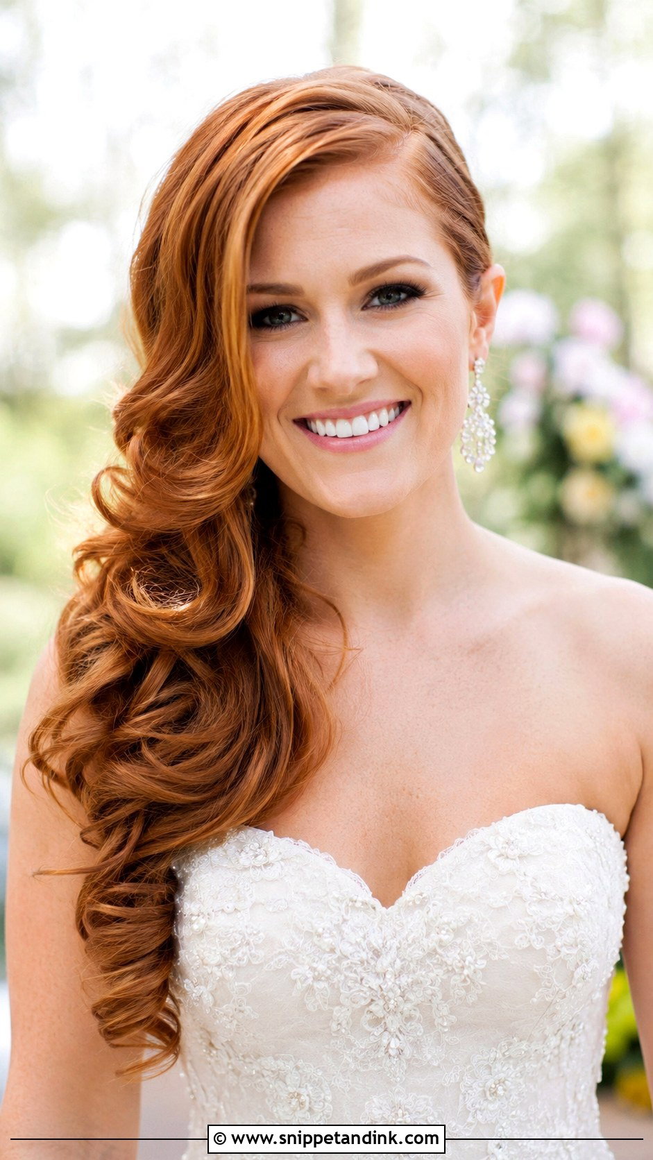 Side Swept Curls - Snippet and Ink - 25 Summer Wedding Hair Ideas