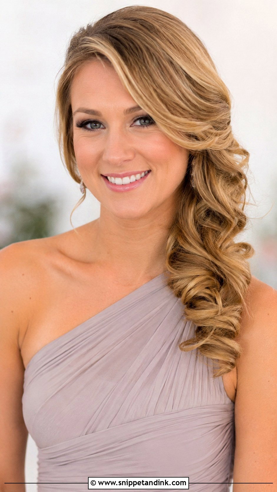 Side Swept Curls - Snippet and Ink - 30 Bridemaids Hairstyles