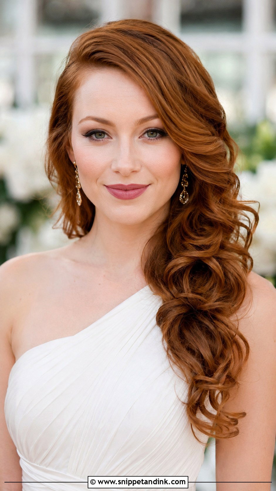 Side Swept Curls - Snippet and Ink - 30 Wedding Guest Hairstyle Ideas