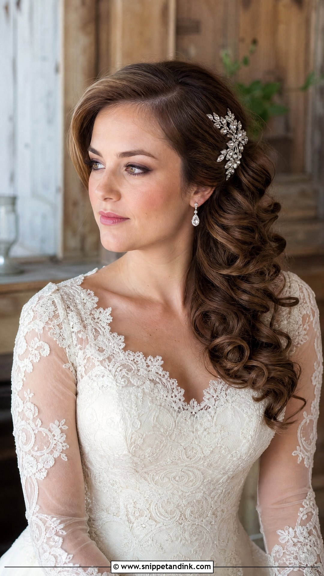 Side Swept Curls - Snippet and Ink - 20 Country Wedding Hairstyles