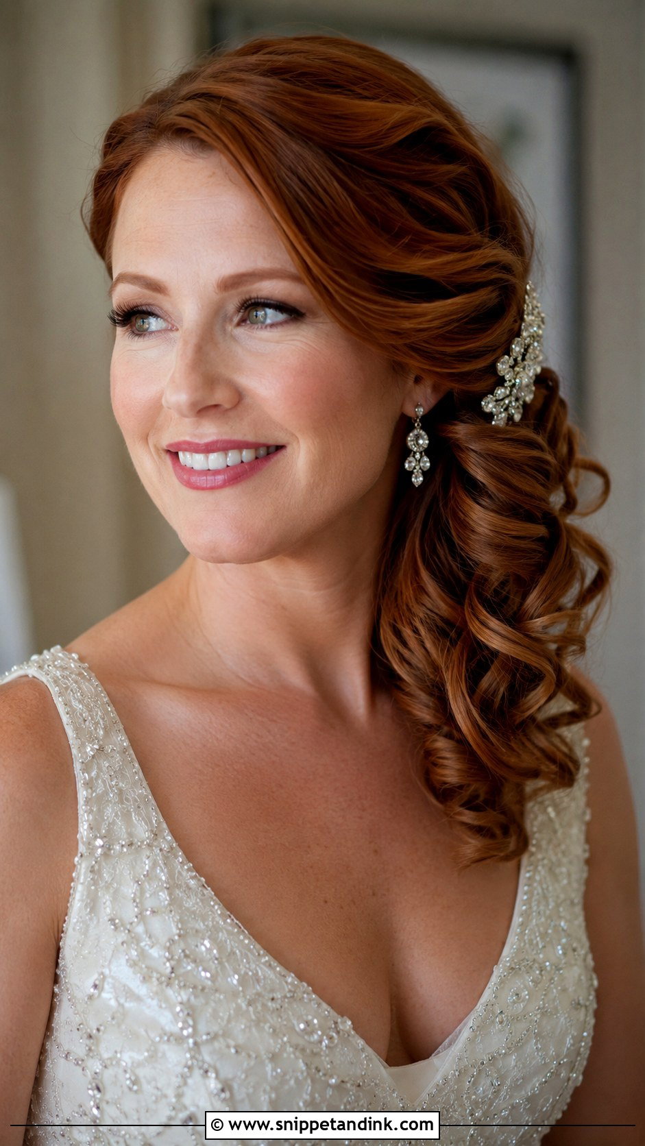 Side Swept Curls - Snippet and Ink - 20 Easy Wedding Hairstyle Ideas