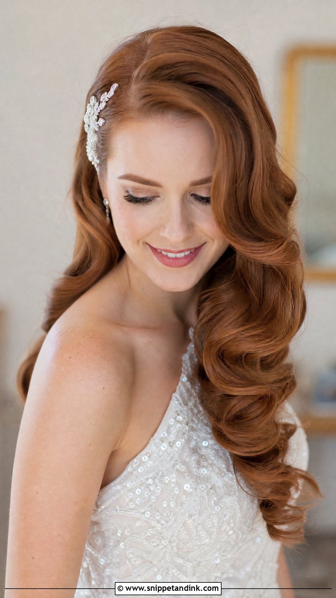 Side Swept Curls - Snippet and Ink - 20 Elegant Bride Hairstyles
