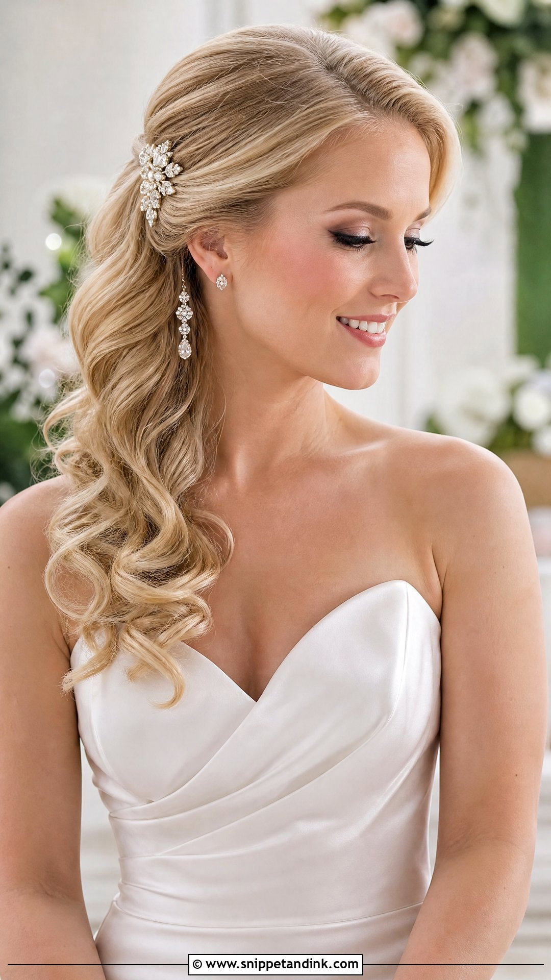 Side Swept Curls - Snippet and Ink - 20 Fall Wedding Hairstyles