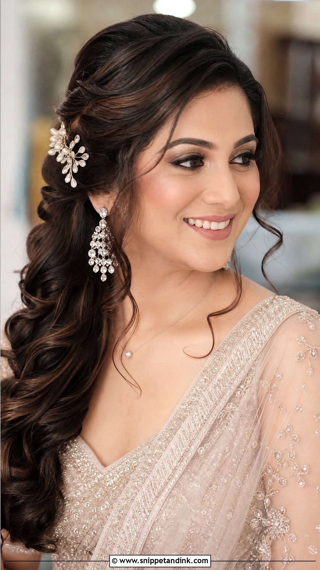 Side Swept Curls - Snippet and Ink - 20 Roka Hairstyle for Bride Ideas