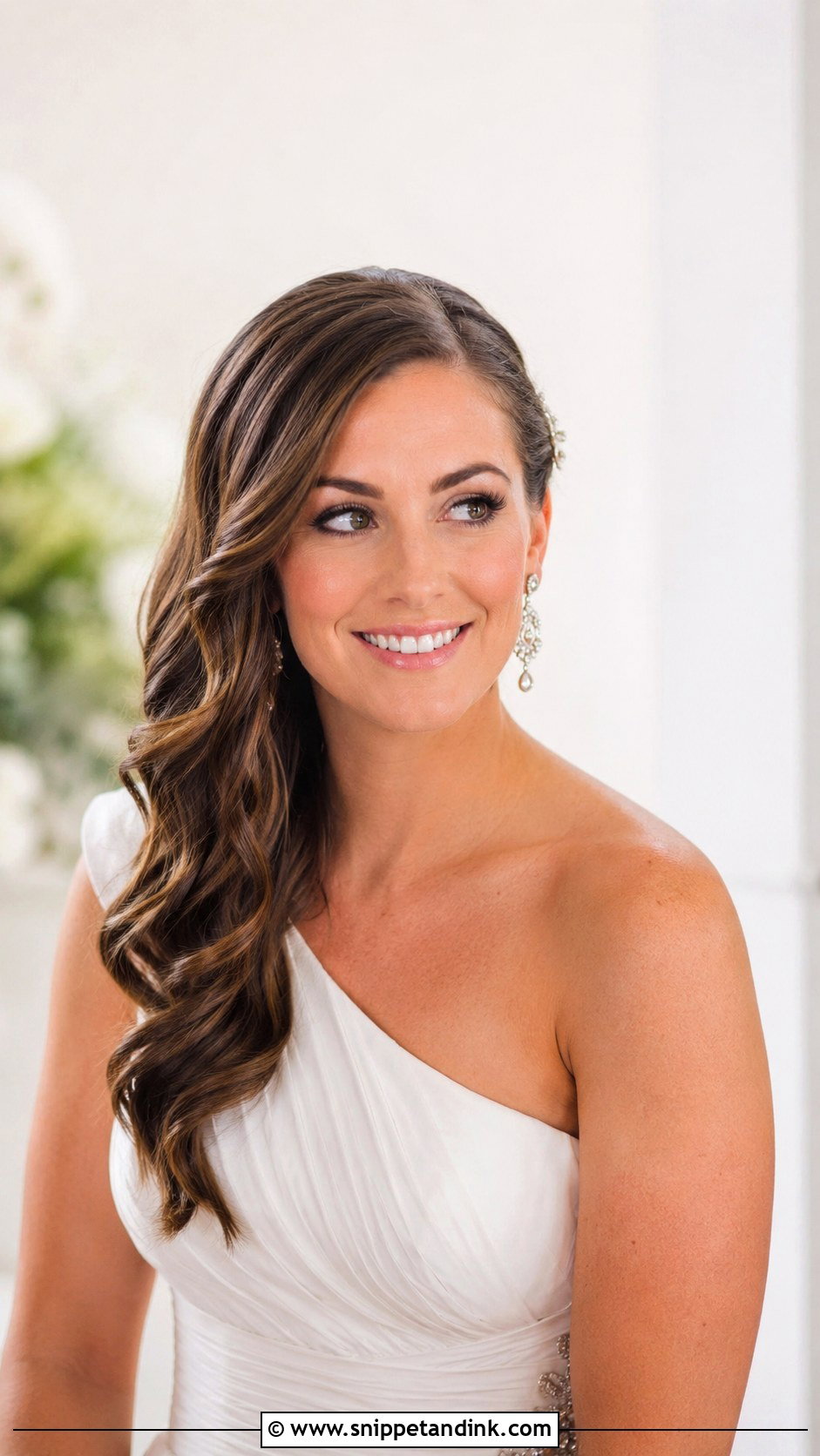 Side Swept Curls - Snippet and Ink - 25 Bridal Hair Ideas