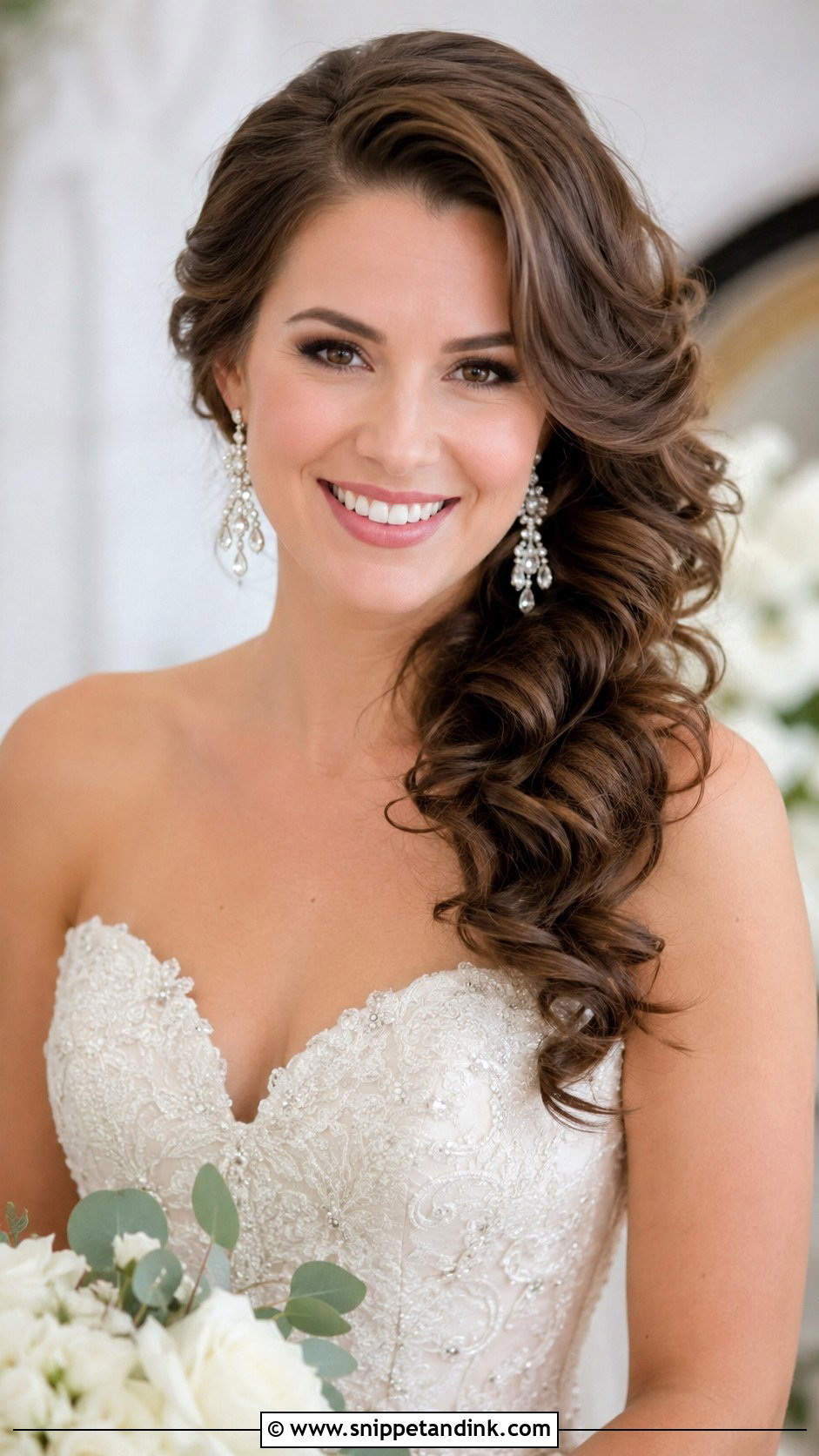 Side Swept Curls - Snippet and Ink - 25 Brides Hair