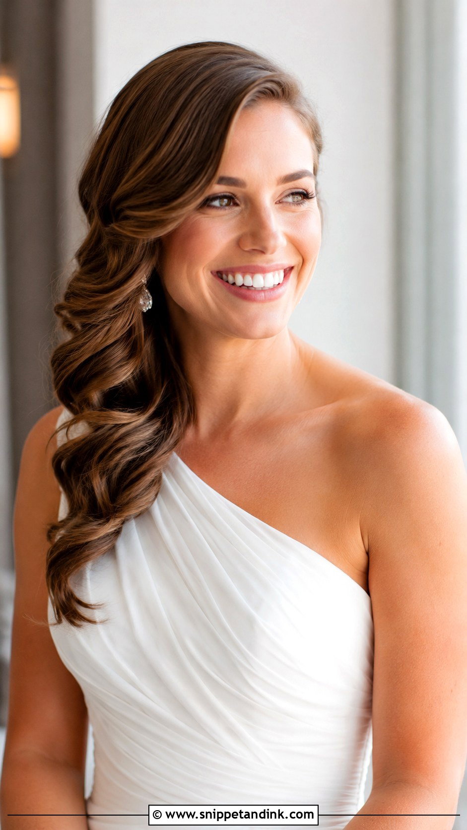 Side Swept Curls - Snippet and Ink - 25 Classy Wedding Hair Ideas