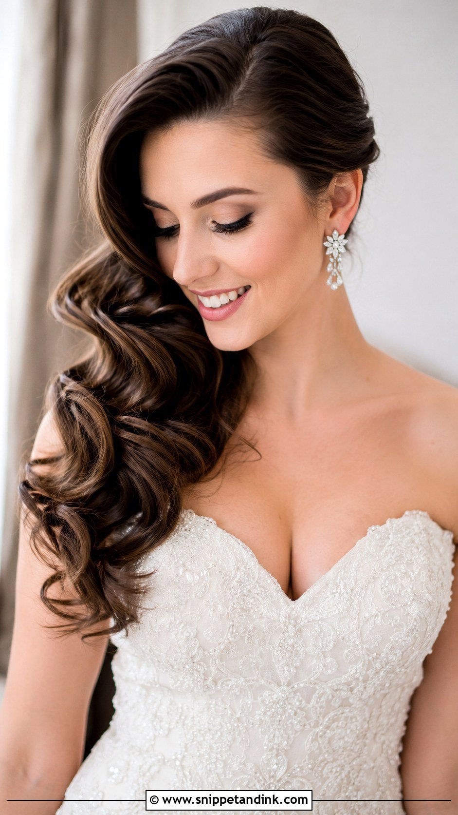 Side Swept Curls - Snippet and Ink - 25 Hairstyles for Medium Length Hair for Wedding