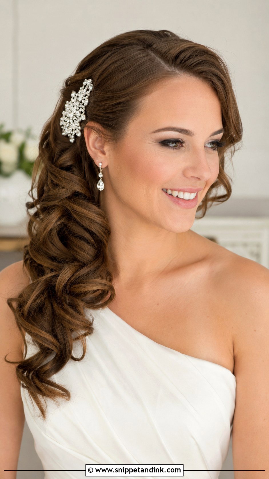 Side Swept Curls - Snippet and Ink - 25 Long Hairstyles for Wedding