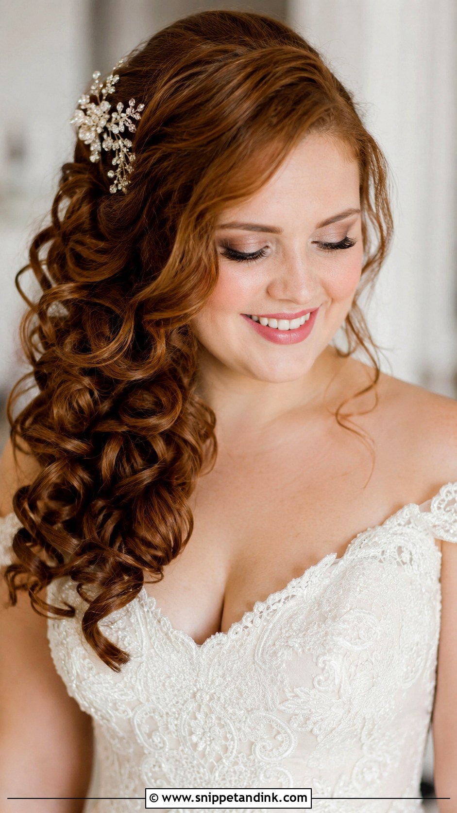 Side Swept Curls - Snippet and Ink - 25 Round Face Hairstyles for Wedding