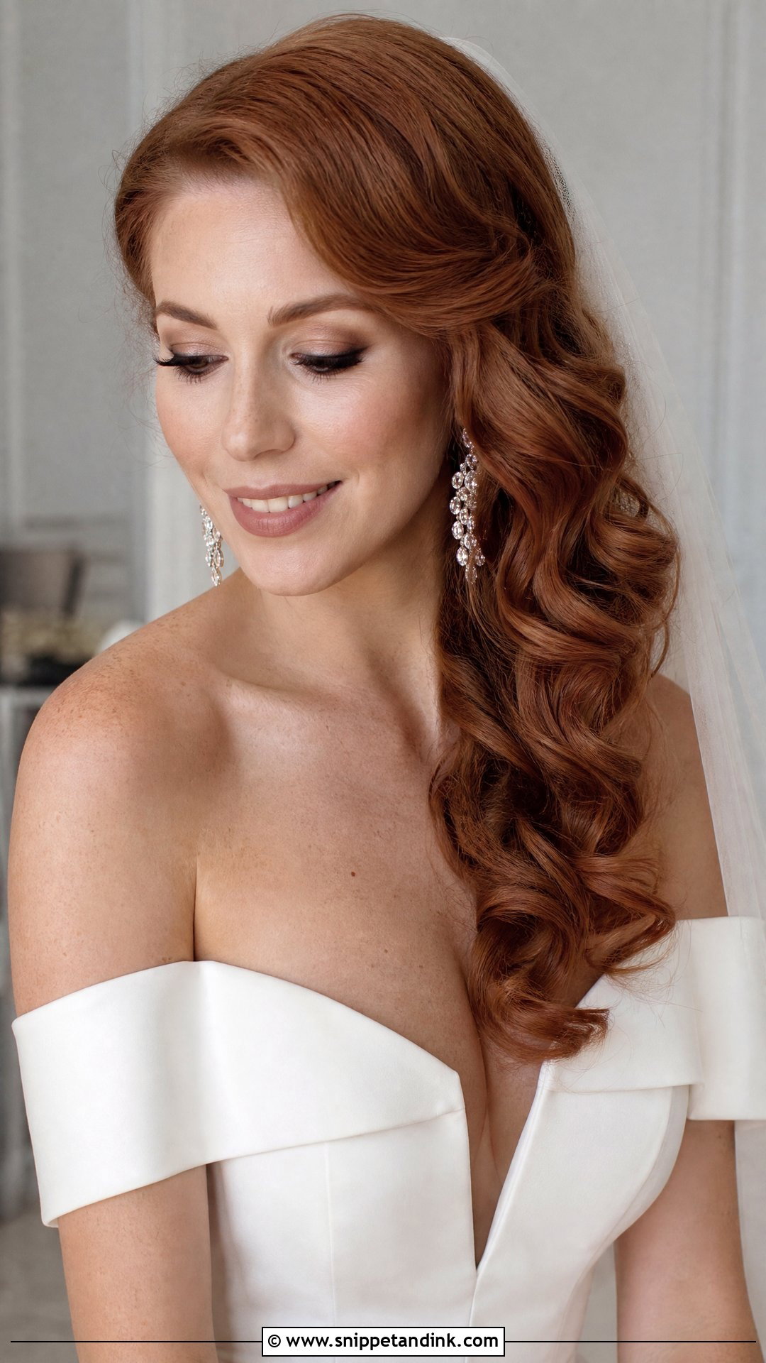 Side Swept Curls Bridal Hairstyle - Snippet and Ink - 20 Marriage Hairstyle Ideas