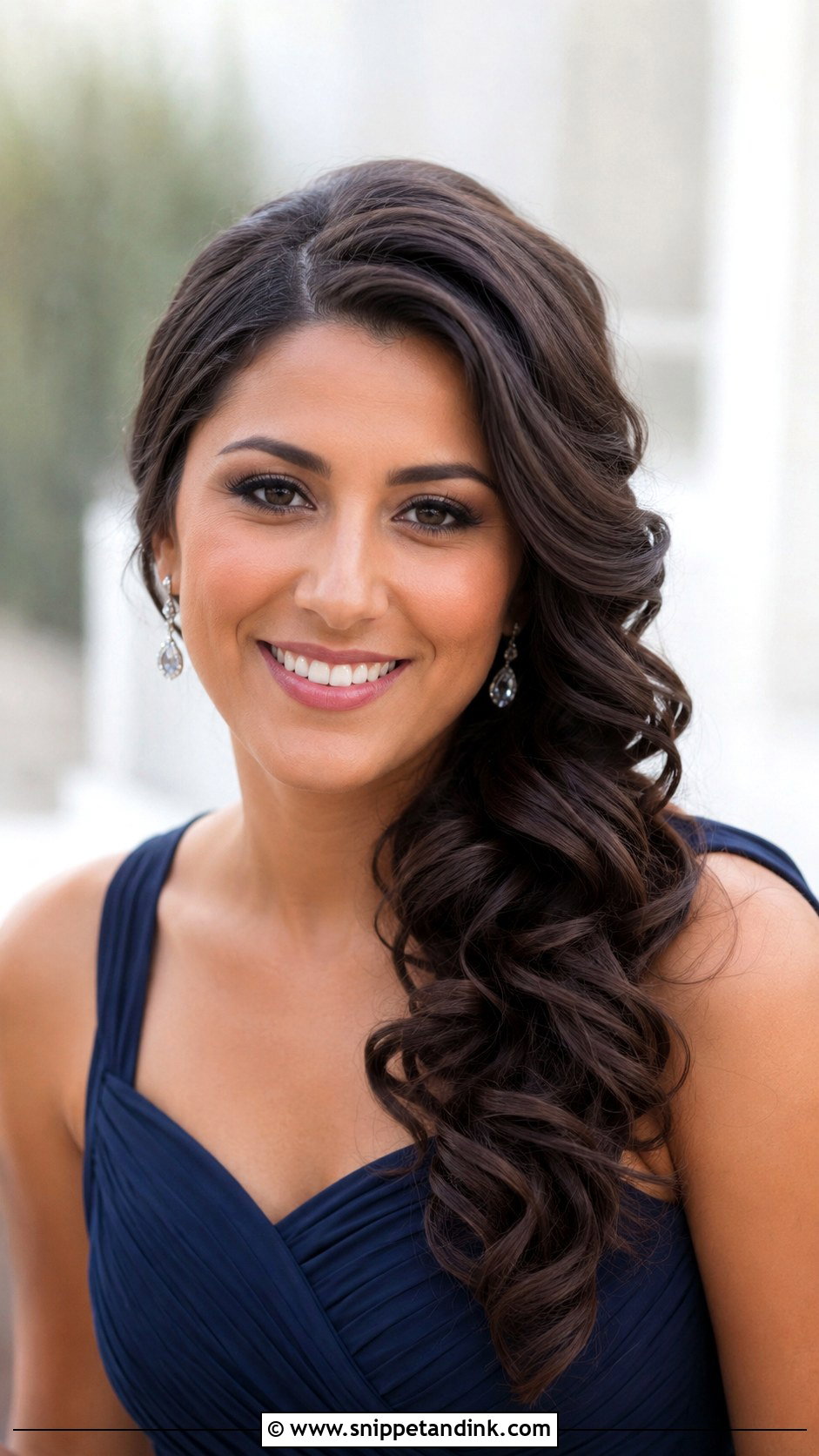 Side Swept Curls Bridesmaid Hair - Snippet and Ink - 20 Modern Bridesmaid Hair Ideas