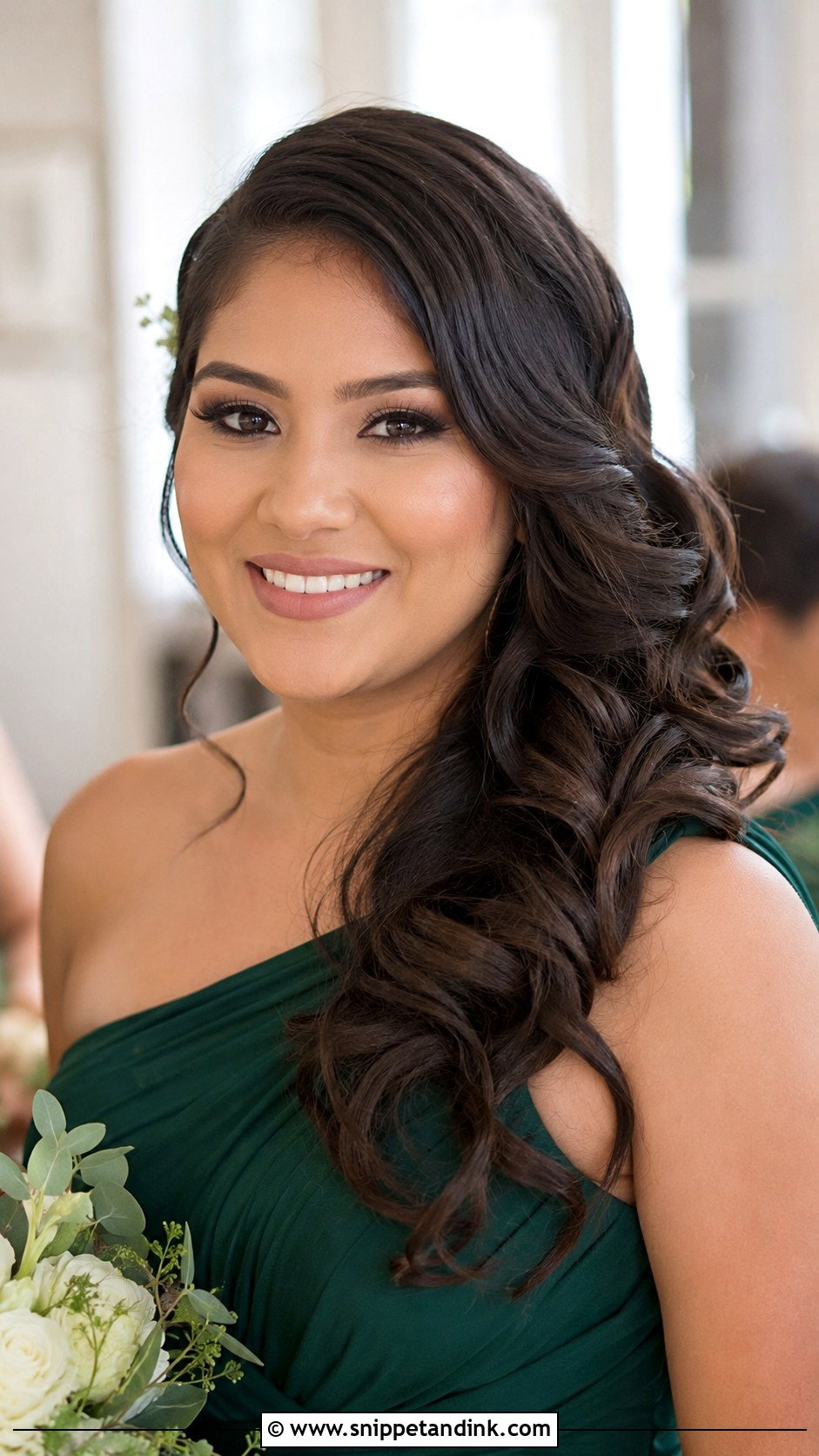 Side Swept Curls Bridesmaid Hair Brown Hair - Snippet and Ink - 20 Bridesmaid Hairstyles Brown Hair