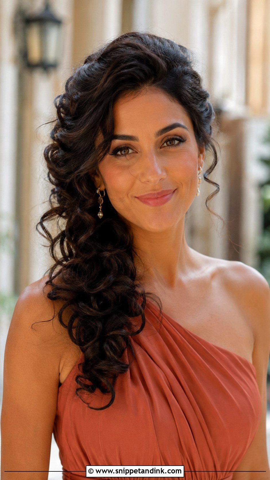 Side Swept Curls Bridesmaid Hairstyle - Snippet and Ink - 25 Cute Bridesmaid Hairstyles
