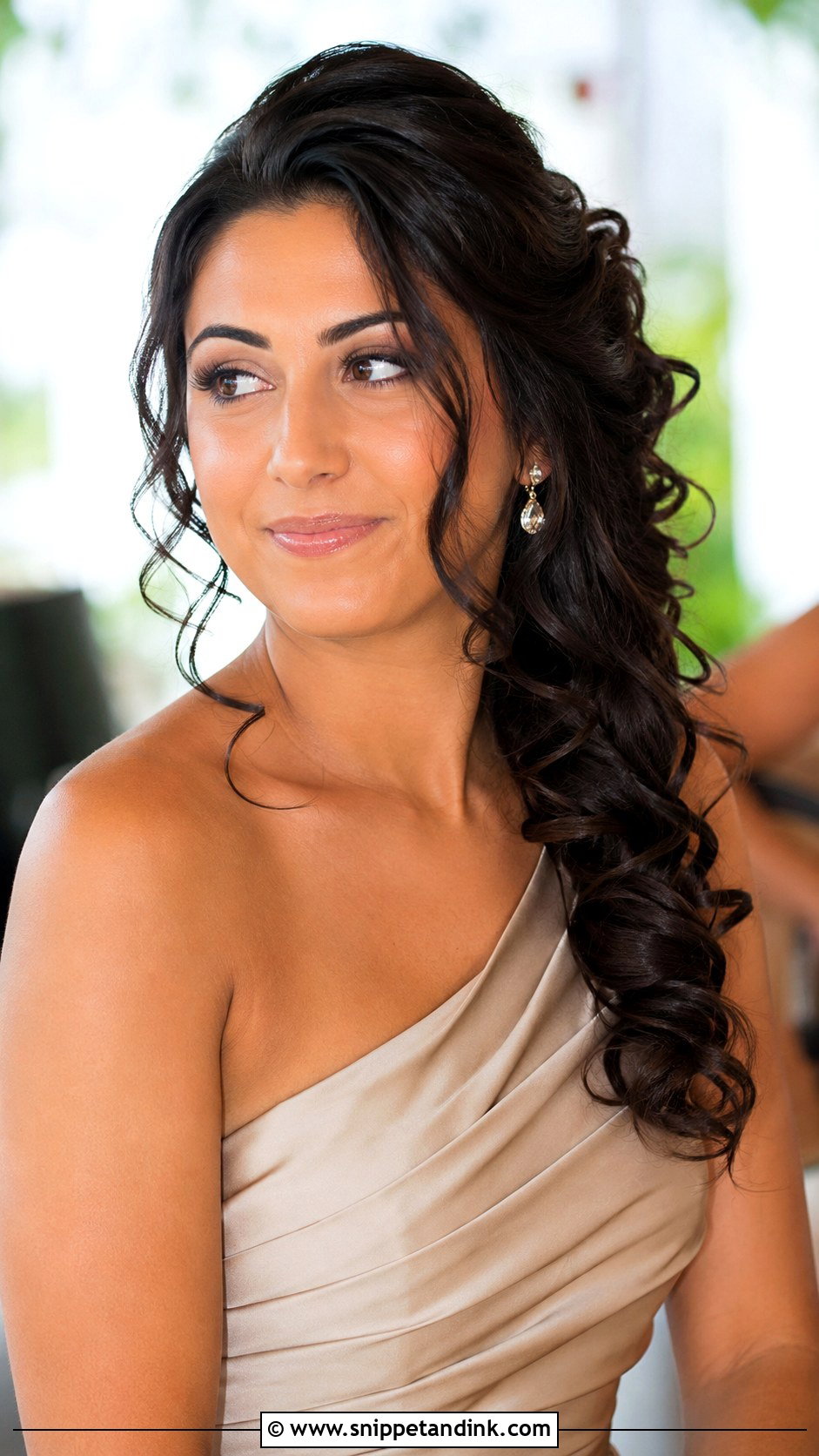 Side Swept Curls Bridesmaid Hairstyle - Snippet and Ink - 20 Hairstyles for a Wedding Bridesmaid