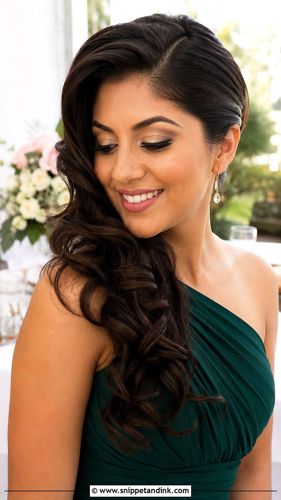 Side Swept Curls Bridesmaid Hairstyle - Snippet and Ink - 20 Wedding Hair Styles Bridesmaid