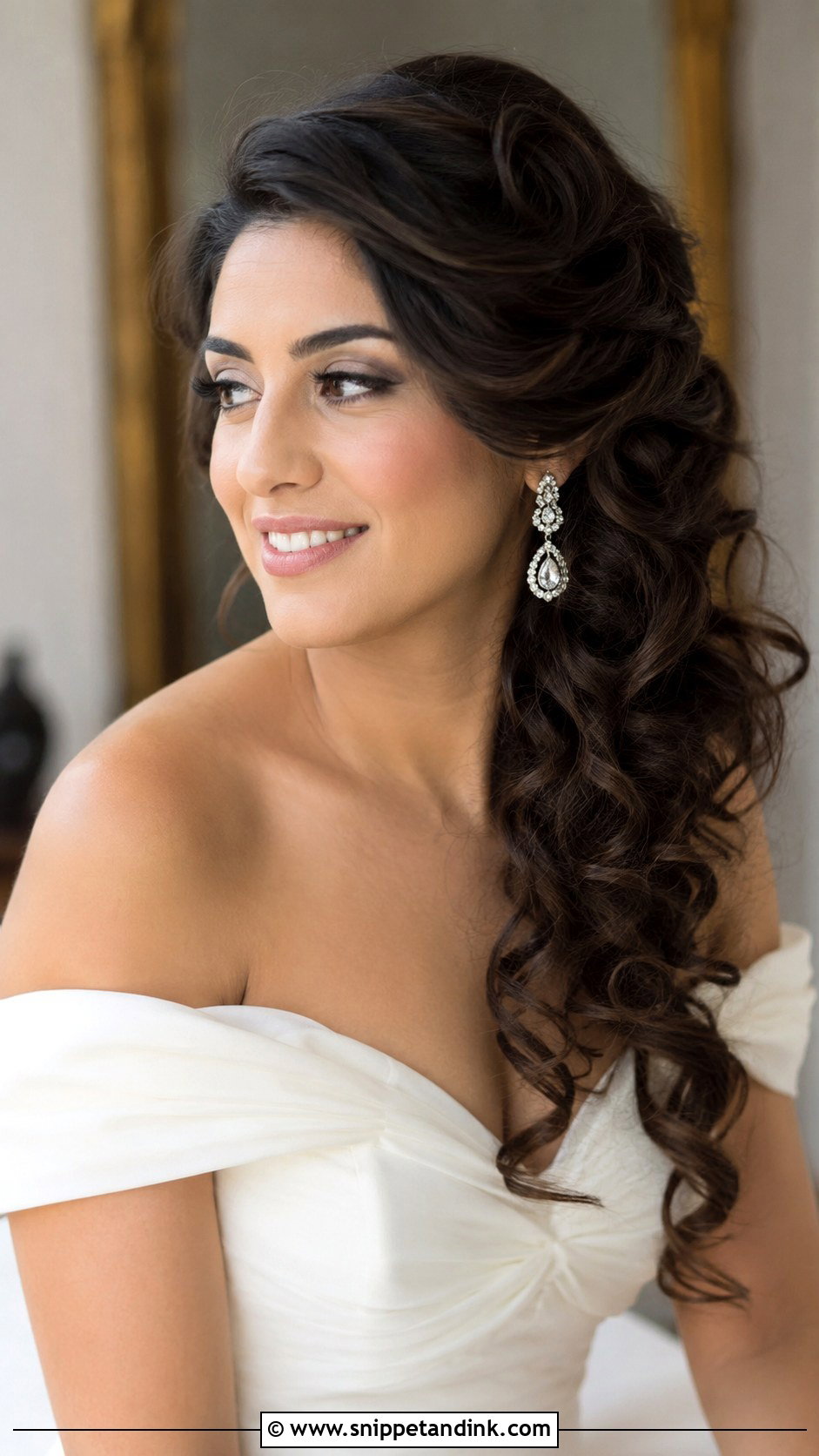 Side Swept Curls Court Wedding Hairstyle - Snippet and Ink - 20 Court Wedding Hairstyles