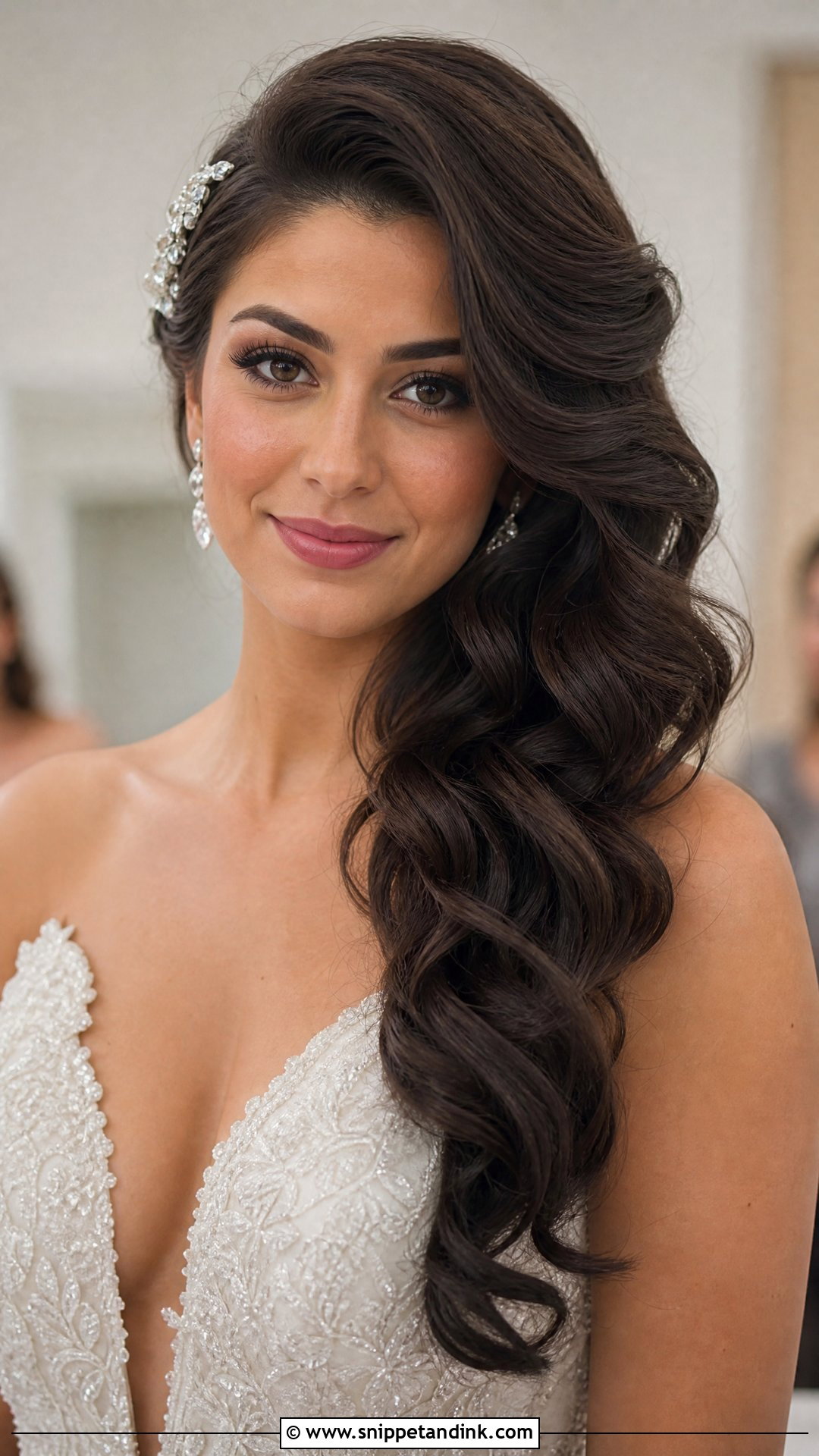 Side Swept Curls Engagement Hairstyle For Round Face - Snippet and Ink - 15 Engagement Hairstyles for Round Face