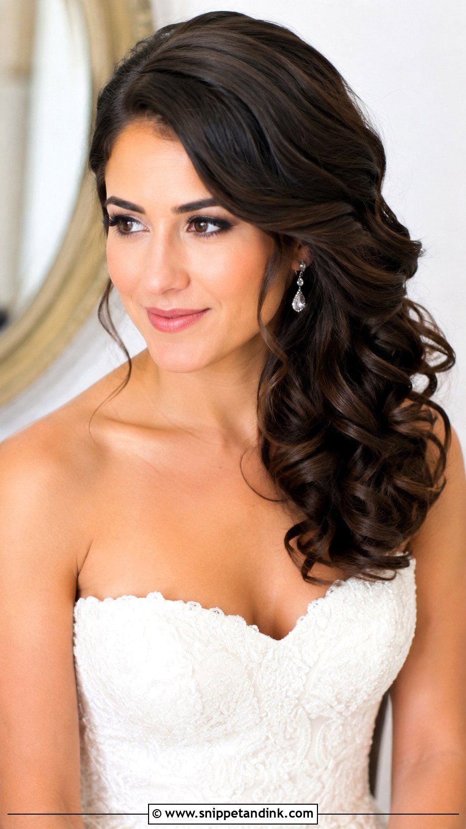 Side Swept Curls Fine Hair - Snippet and Ink - 20 Bridal Hair Fine Hair Ideas