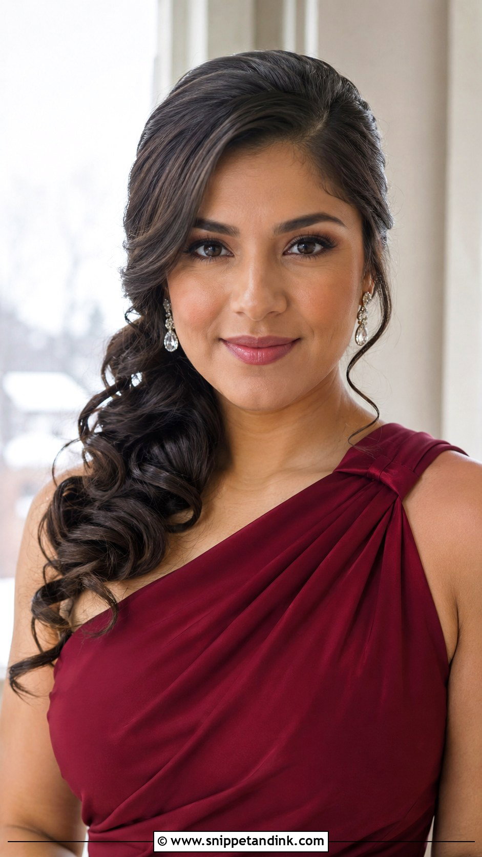 Side Swept Curls For Winter Wedding Guest - Snippet and Ink - 15 Winter Wedding Guest Hairstyles