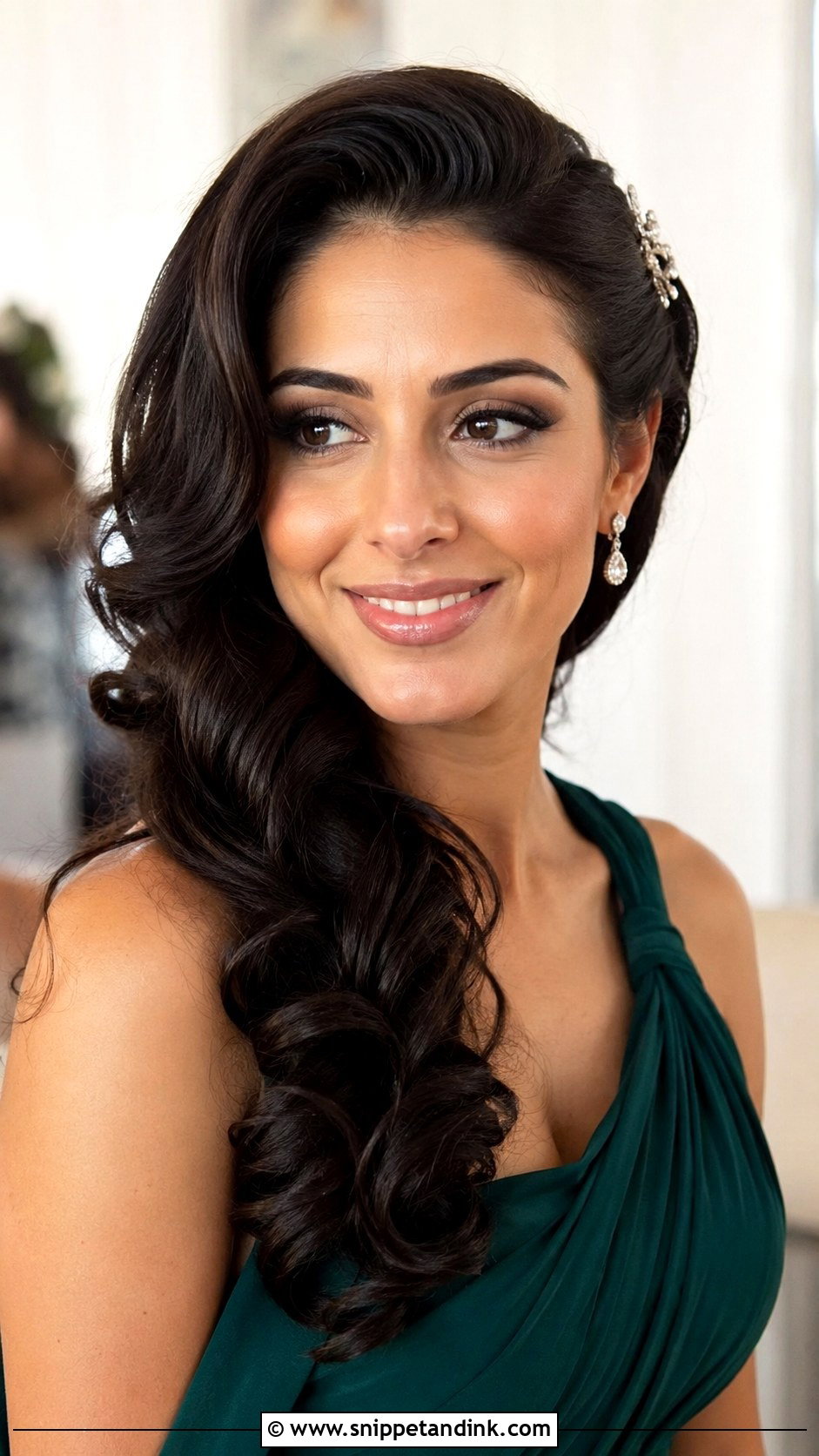 Side Swept Curls Wedding Guest Hairstyle - Snippet and Ink - 15 Hairstyles to Attend a Wedding