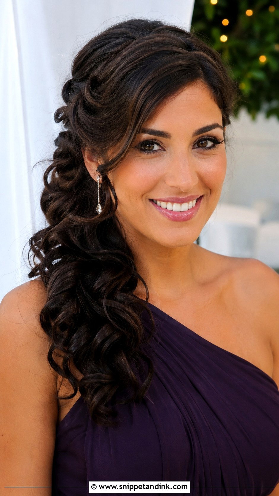 Side Swept Curls Wedding Guest Hairstyle - Snippet and Ink - 20 Hairstyle for Guest At Wedding Ideas