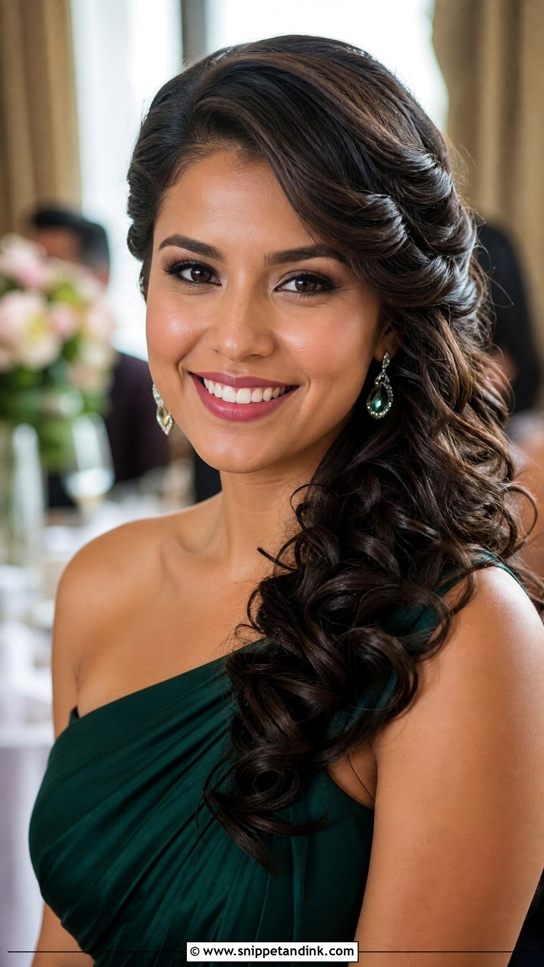 Side Swept Curls Wedding Guest Hairstyle - Snippet and Ink - 15 Best Wedding Guest Hairstyles