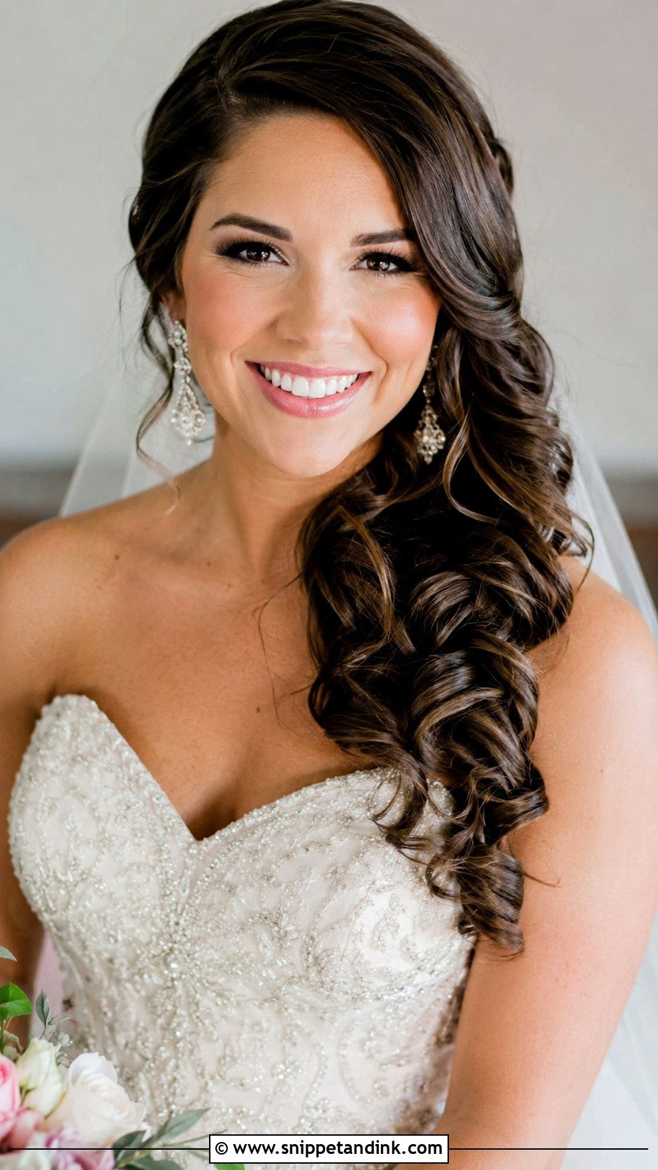 Side Swept Curls Wedding Hair - Snippet and Ink - 25 Wedding Hair Bride Ideas