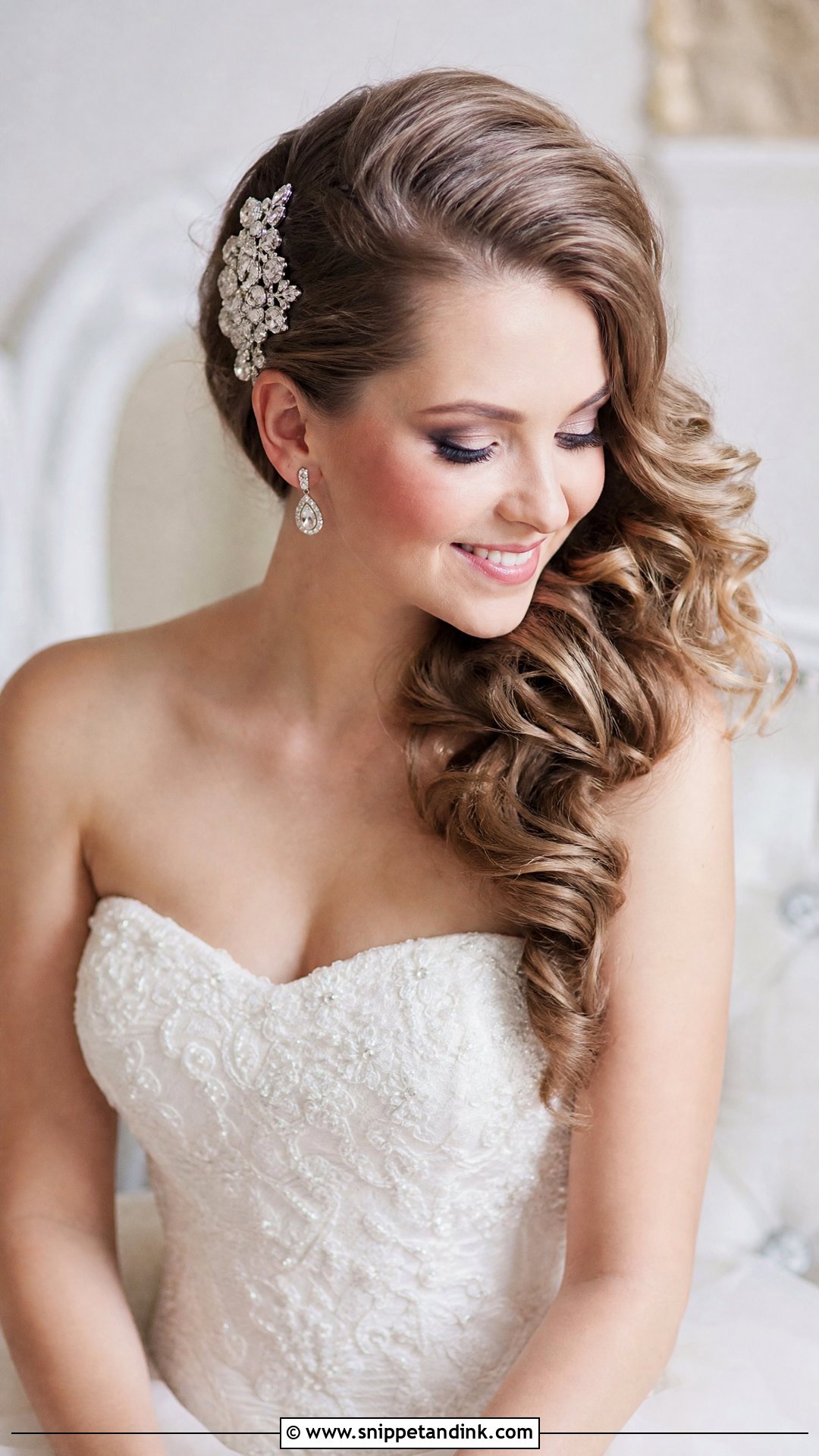 Side Swept Curls Wedding Hair Tutorial - Snippet and Ink - 25 Wedding Hair Tutorial Ideas