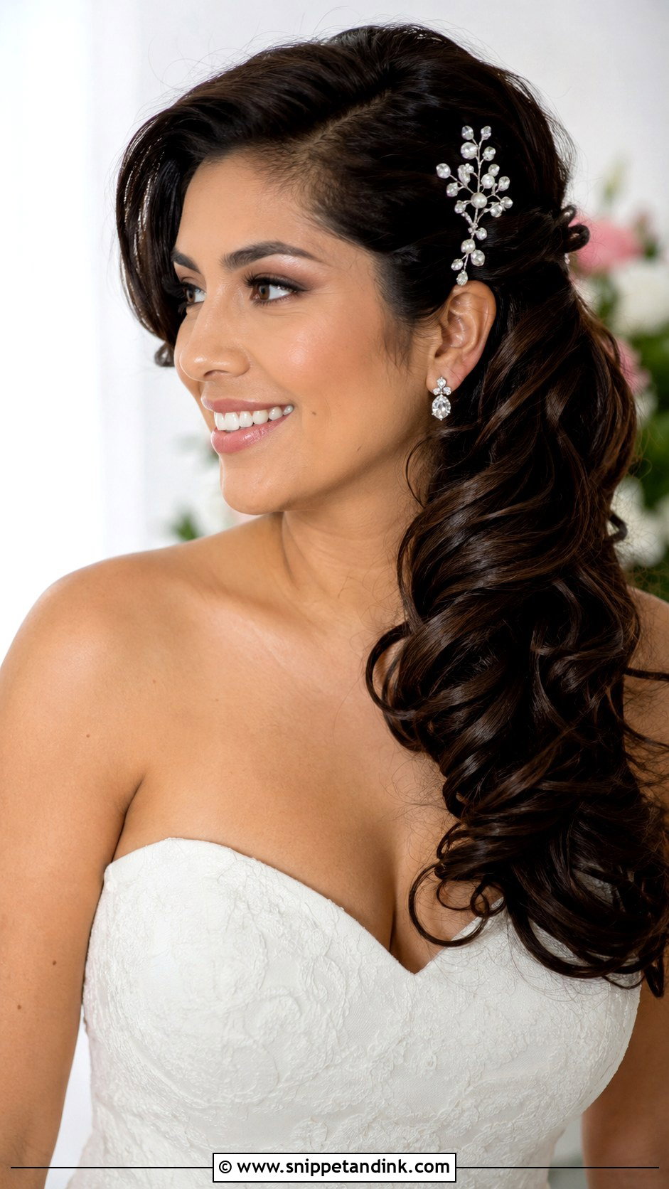 Side Swept Curls Wedding Hairstyle - Snippet and Ink - 15 Wedding Hairstyles At Home