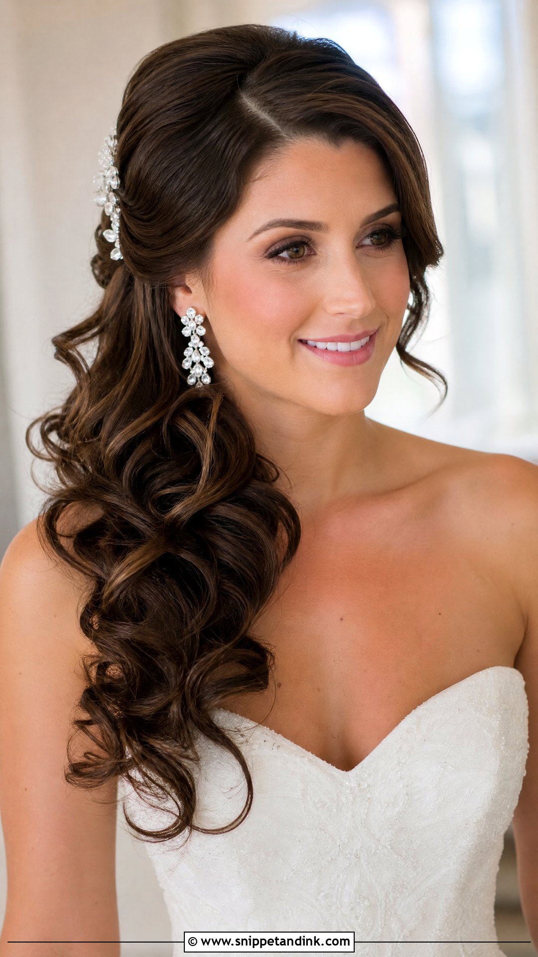 Side Swept Curls Wedding Hairstyle - Snippet and Ink - 20 Casual Wedding Hair Ideas