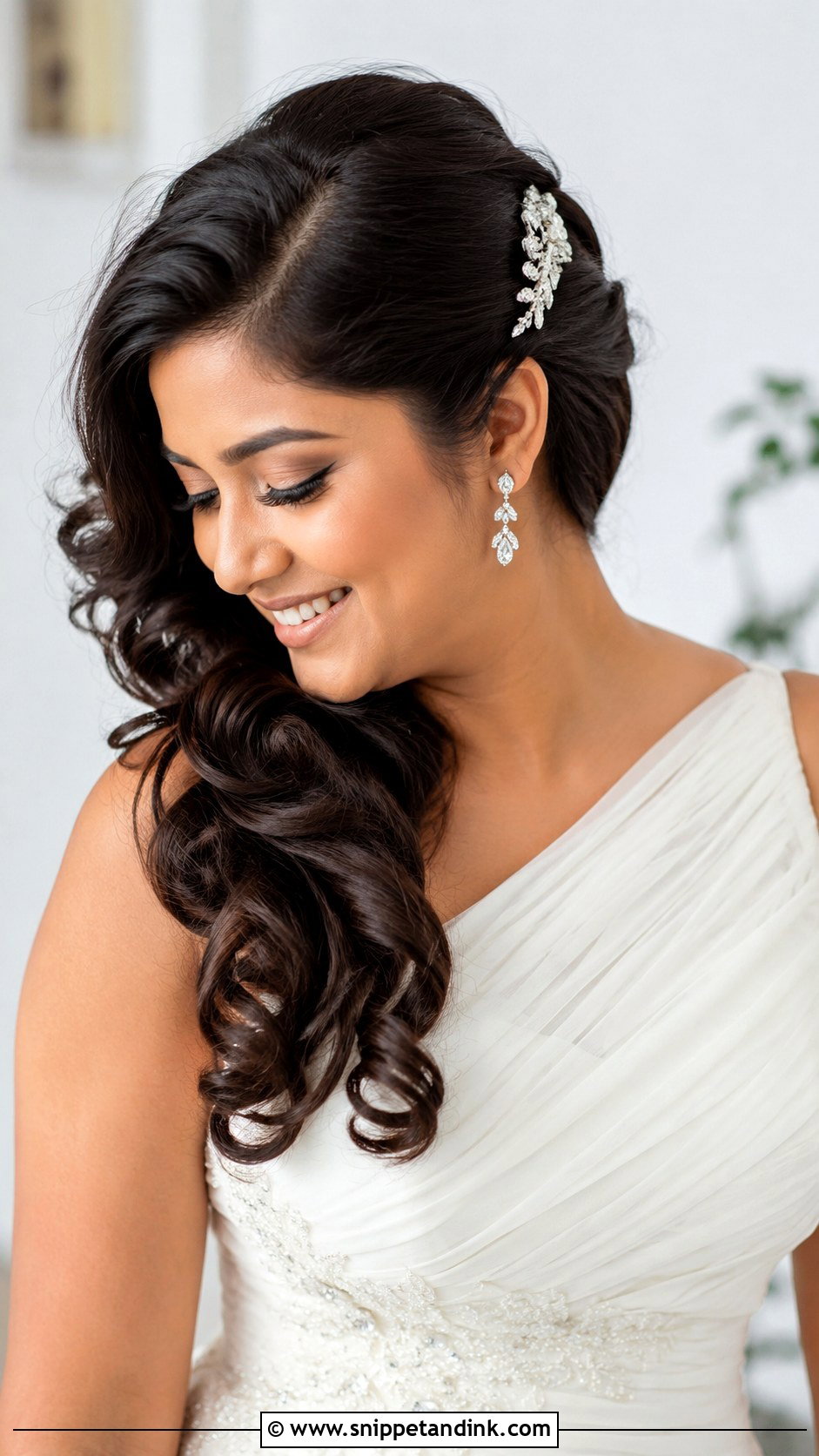Side Swept Curls Wedding Hairstyle - Snippet and Ink - 15 Hairstyles for Weedings