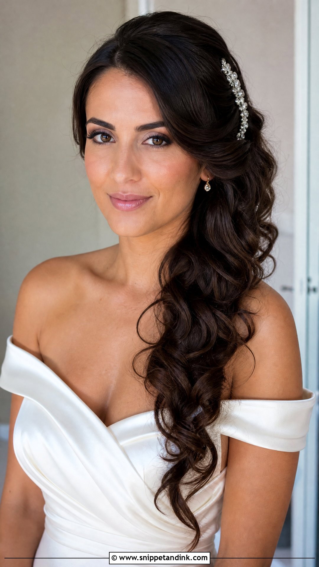 Side Swept Curls Wedding Hairstyle - Snippet and Ink - 20 Traditional Wedding Hairstyles