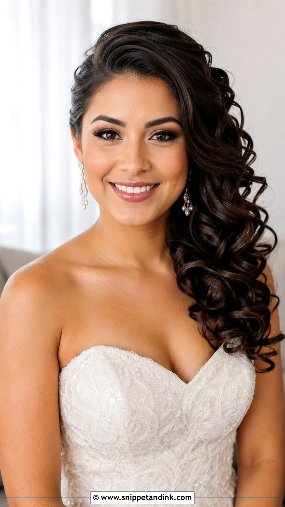 Side Swept Curls Wedding Hairstyle - Snippet and Ink - 15 Latest Hairstyles for Wedding
