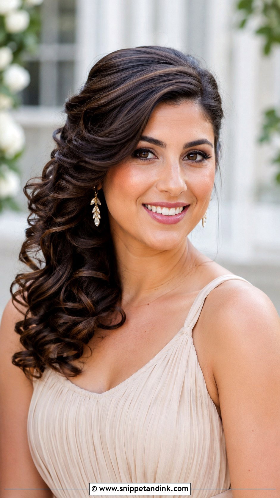 Side Swept Curls Wedding Hairstyle - Snippet and Ink - 30 Wedding Hairstyles for Bridesmaids