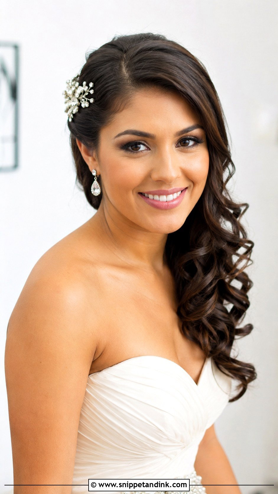 Side Swept Curls Wedding Hairstyle - Snippet and Ink - 15 Luxury Wedding Hairstyles