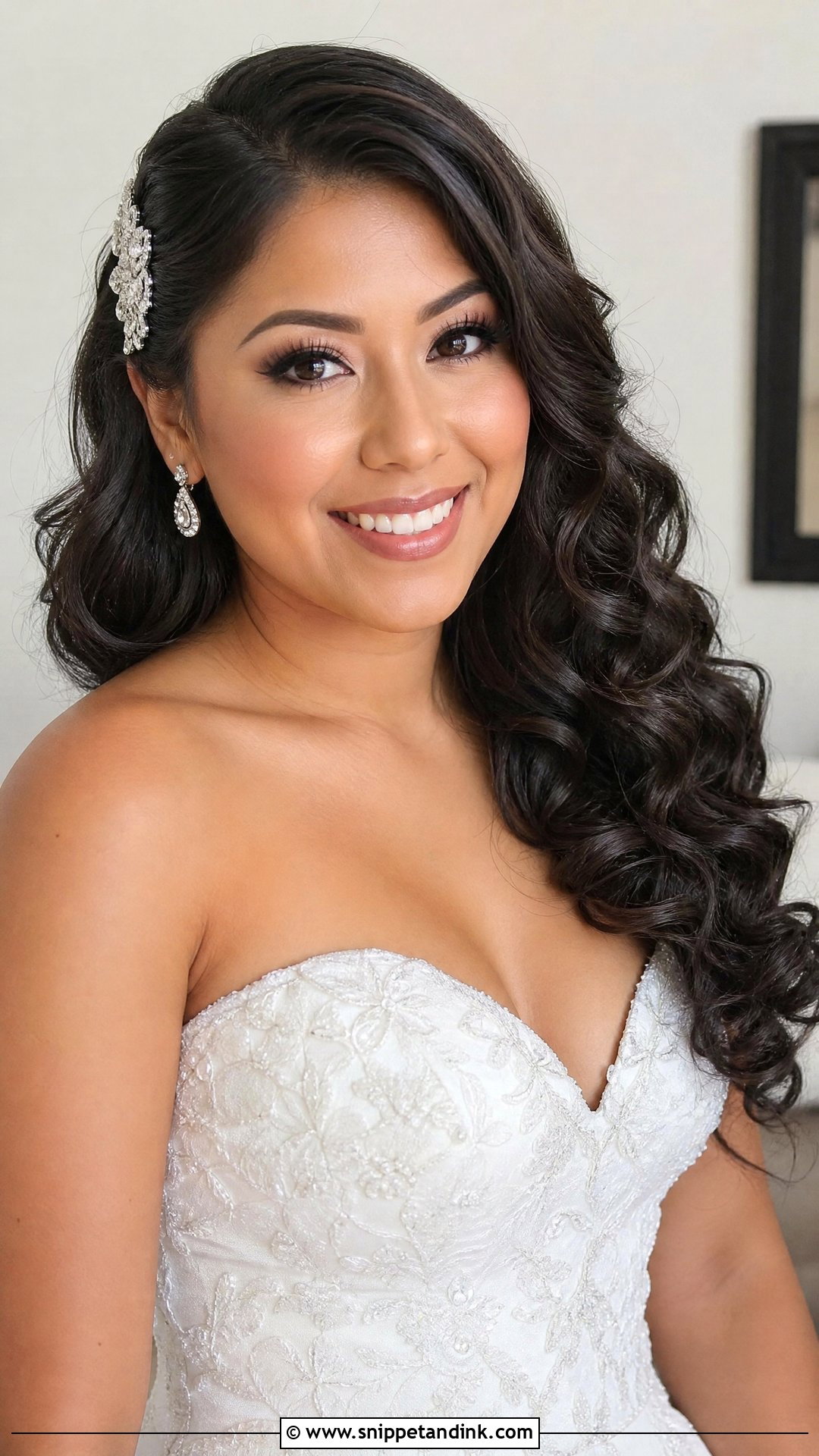Side Swept Curls Wedding Hairstyle For Bride - Snippet and Ink - 15 Best Wedding Hairstyles the Bride
