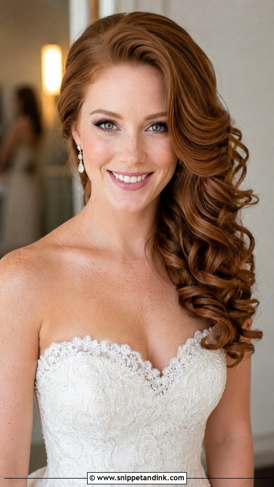 Side Swept Curls With Deep Part - Snippet and Ink - 20 Bridal Hair Side Swept Ideas