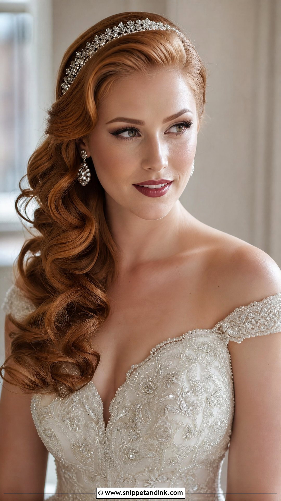 Side Swept Curls With Headband - Snippet and Ink - 20 Wedding Hairstyles with Headband