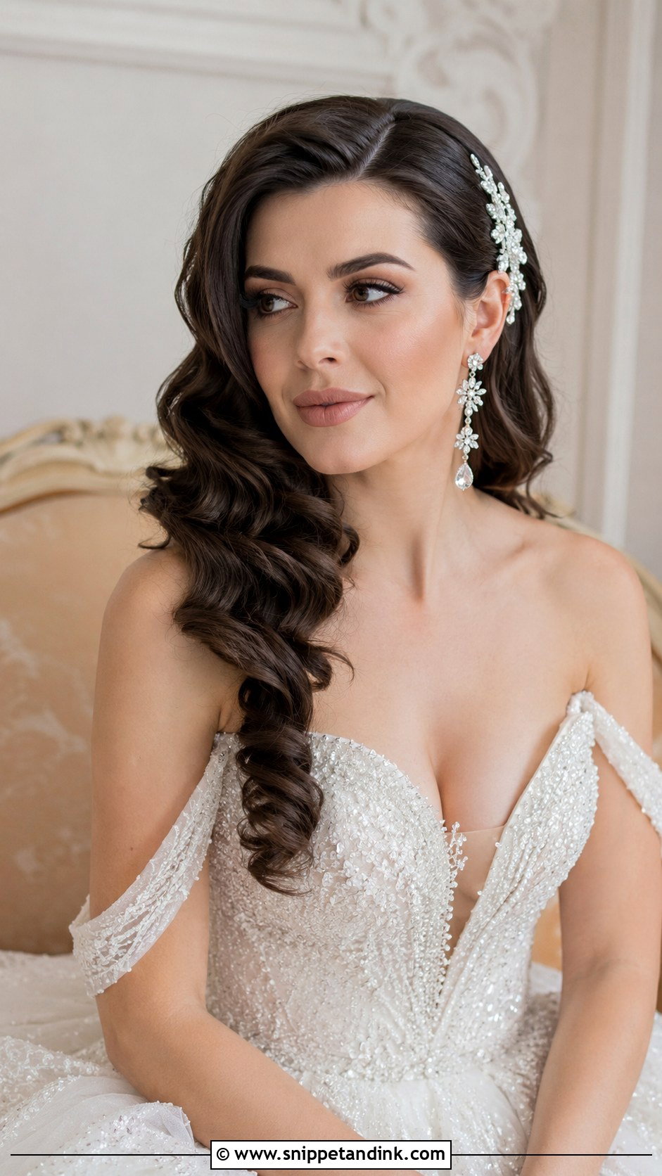 Side Swept Curls for Brides - Snippet and Ink - 25 Easy Bridal Hairstyles