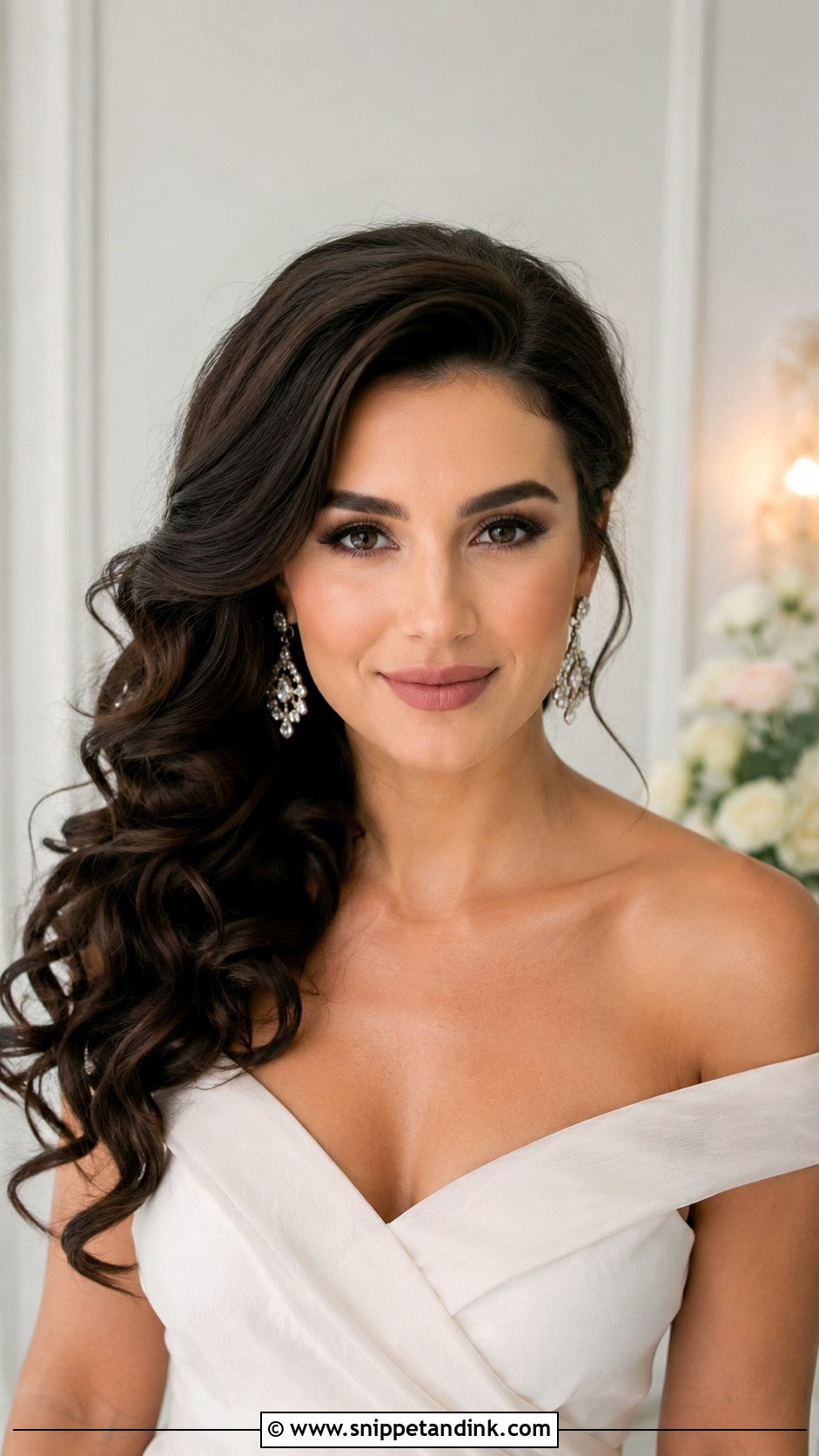 Side Swept Curls for Engagement - Snippet and Ink - 25 Hair Styles for Engagement
