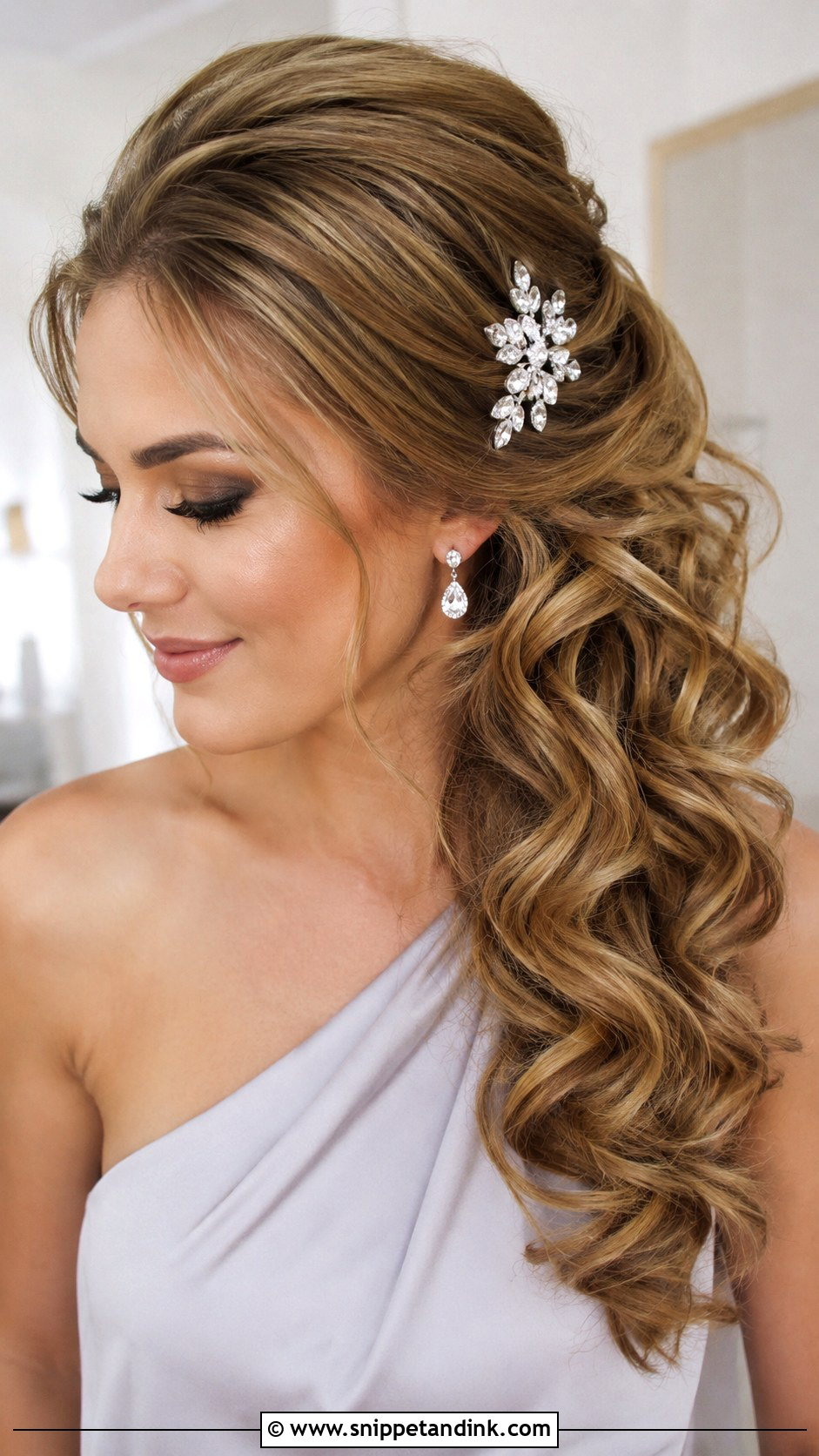 Side Swept Curls for Fine Hair - Snippet and Ink - 20 Wedding Hairstyles for Fine Hair