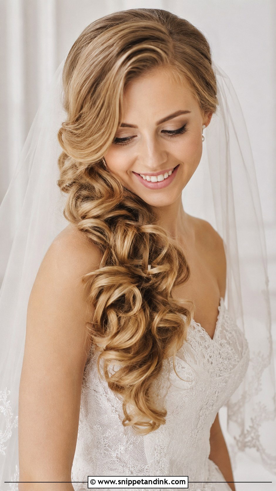 Side Swept Curls for Long Hair - Snippet and Ink - 20 Side Swept Wedding Hairstyles
