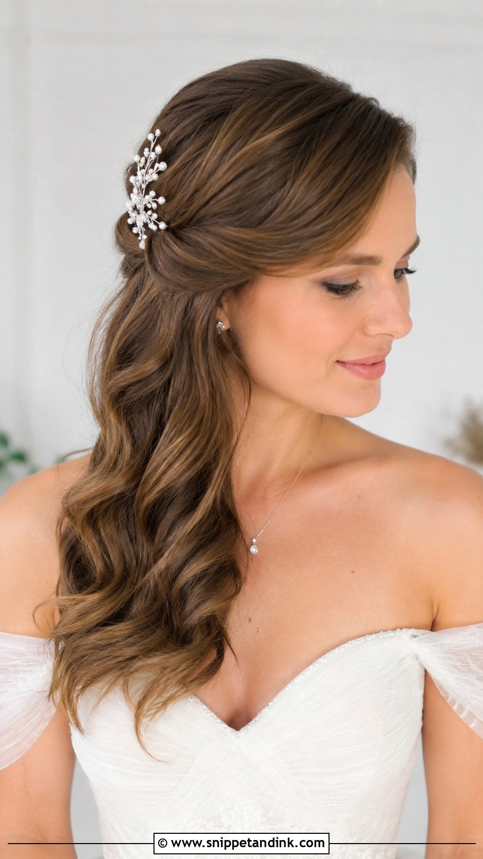 Side Swept Curls for Medium Hair - Snippet and Ink - 25 Medium Length Bridal Hairstyles
