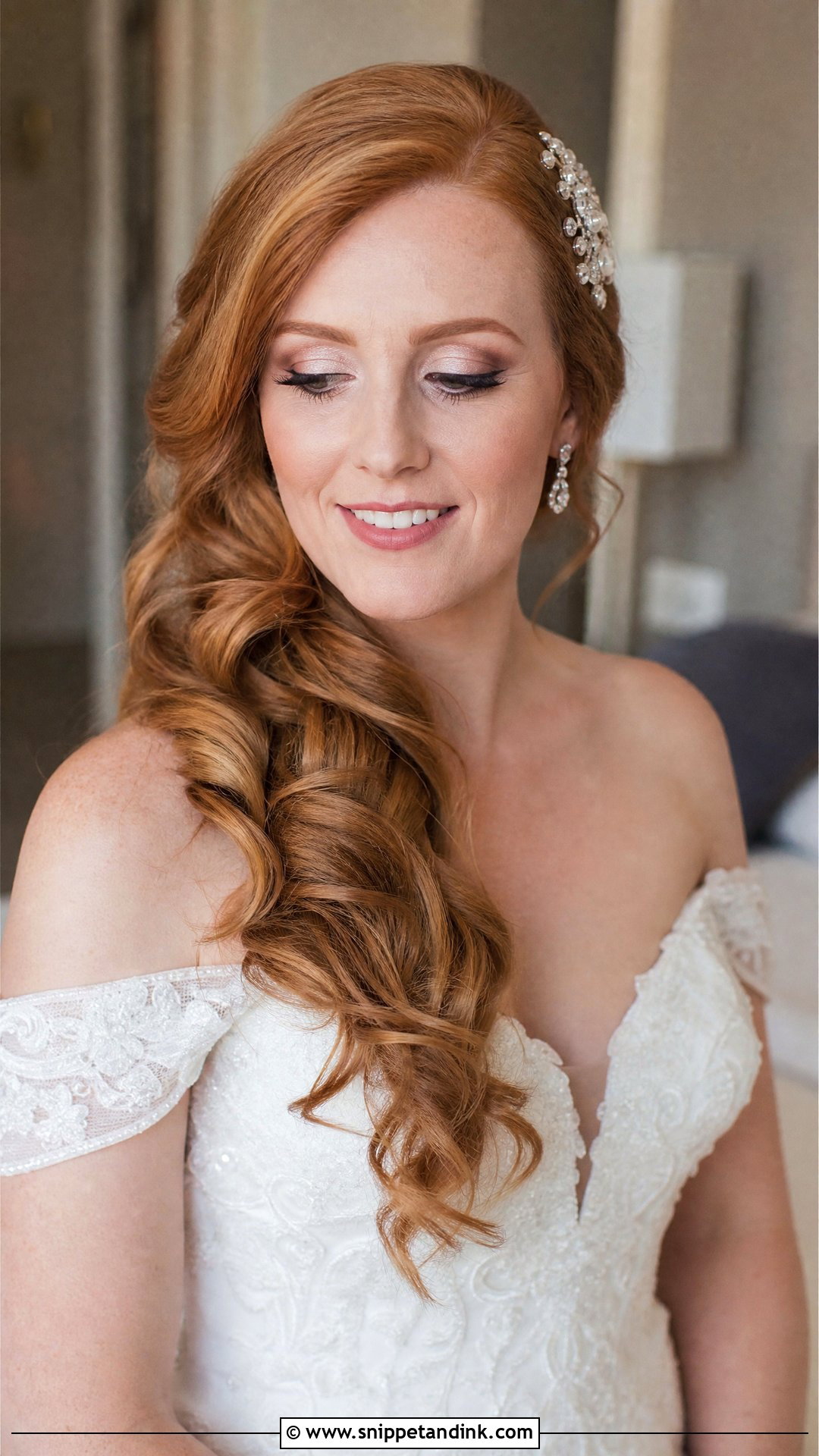 Side Swept Curls for Strawberry Blonde Brides - Snippet and Ink - 20 Red Hair Brides