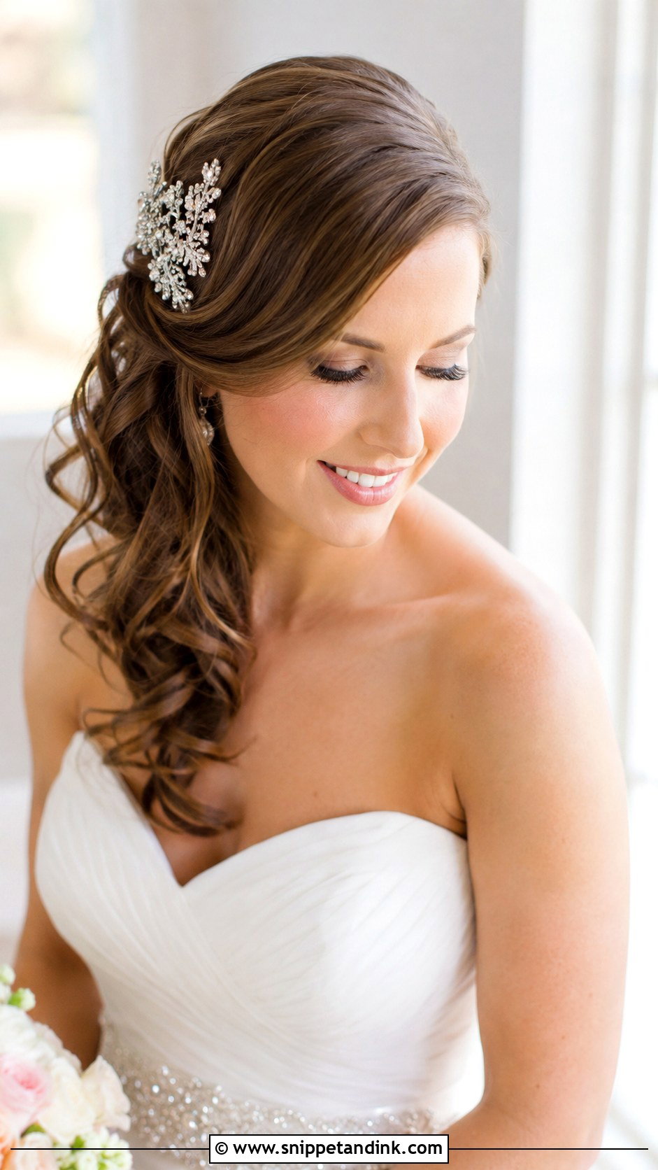 Side Swept Curls for Thin Hair - Snippet and Ink - 20 Wedding Hair Fine Hair Ideas