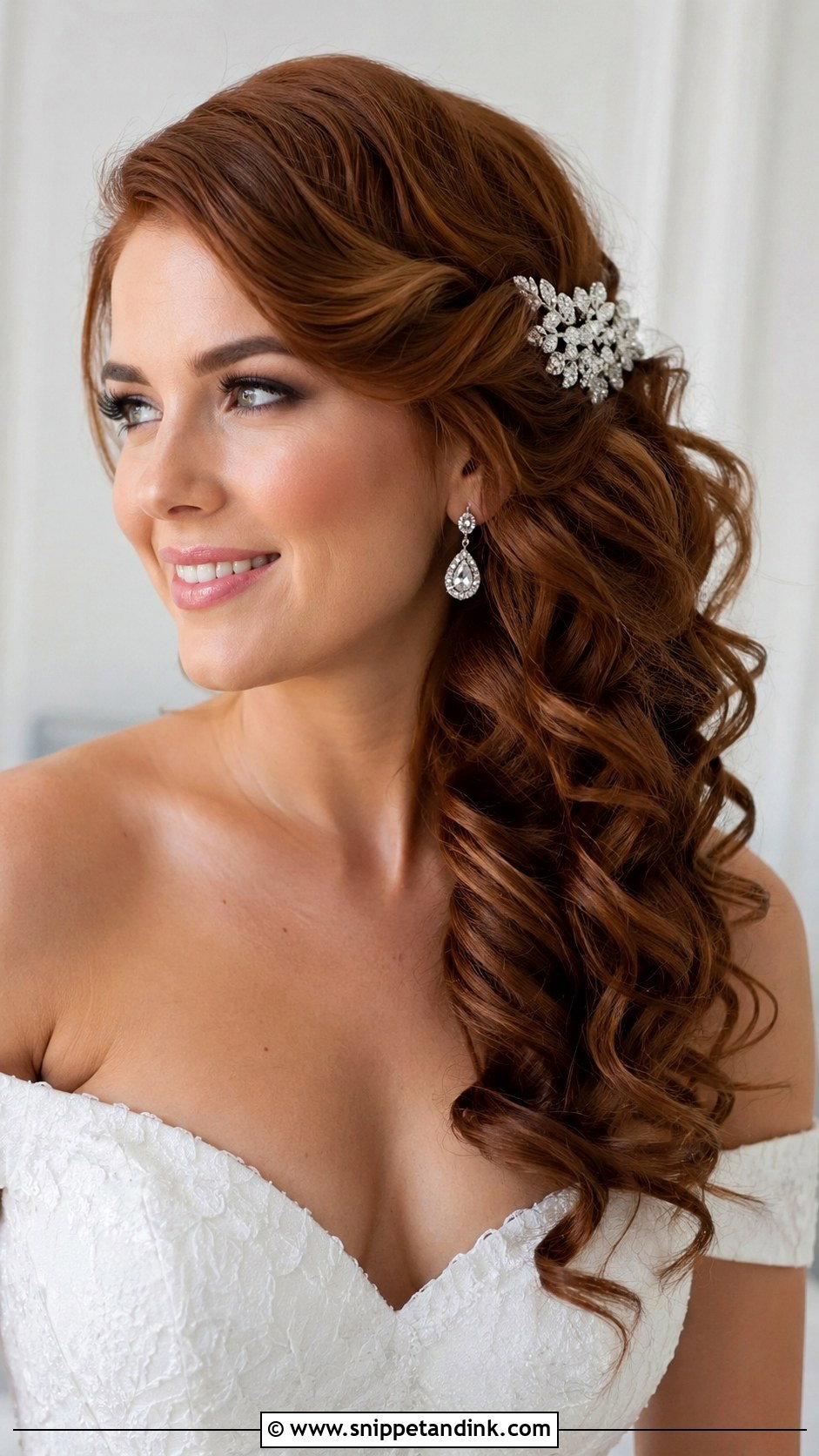 Side Swept Curls for Weddings - Snippet and Ink - 25 Wedding Hair Inspiration Ideas