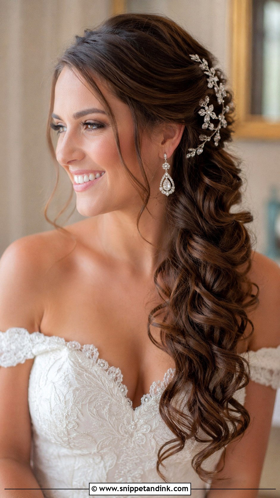 Side Swept Curls for Weddings - Snippet and Ink - 20 Traditional Bridal Hairstyles