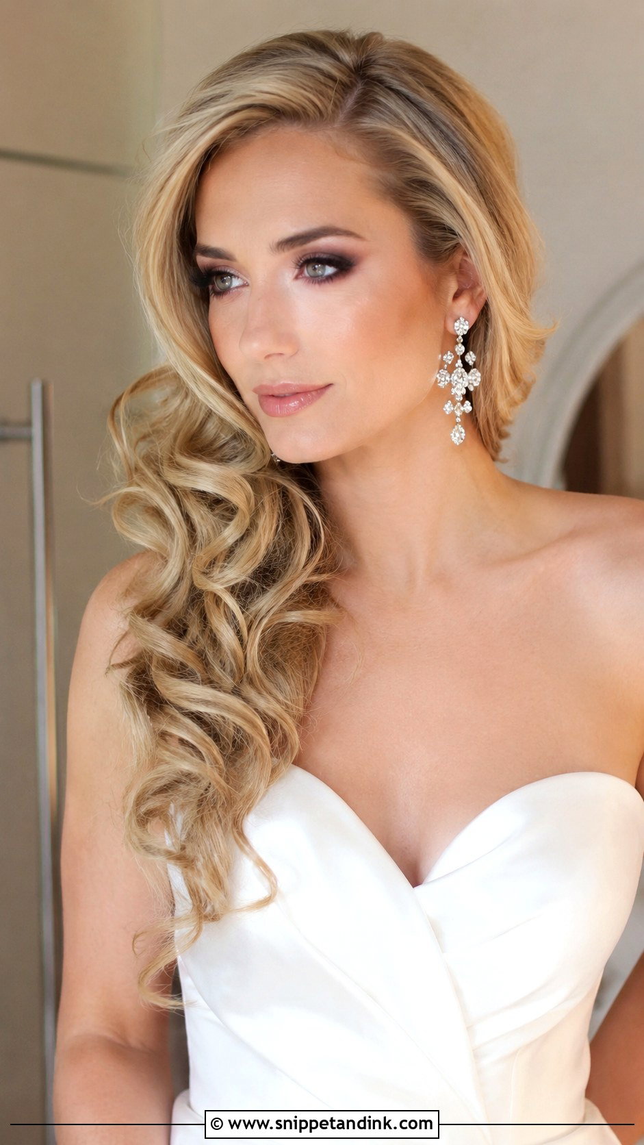 Side Swept Curls for a Wedding - Snippet and Ink - 20 Hairstyle for a Wedding Ideas